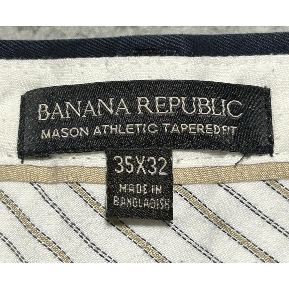 Banana Republic‎ Mason Athletic Tapered Fit Chinos Mens 35x32 Blue Pants Cotton